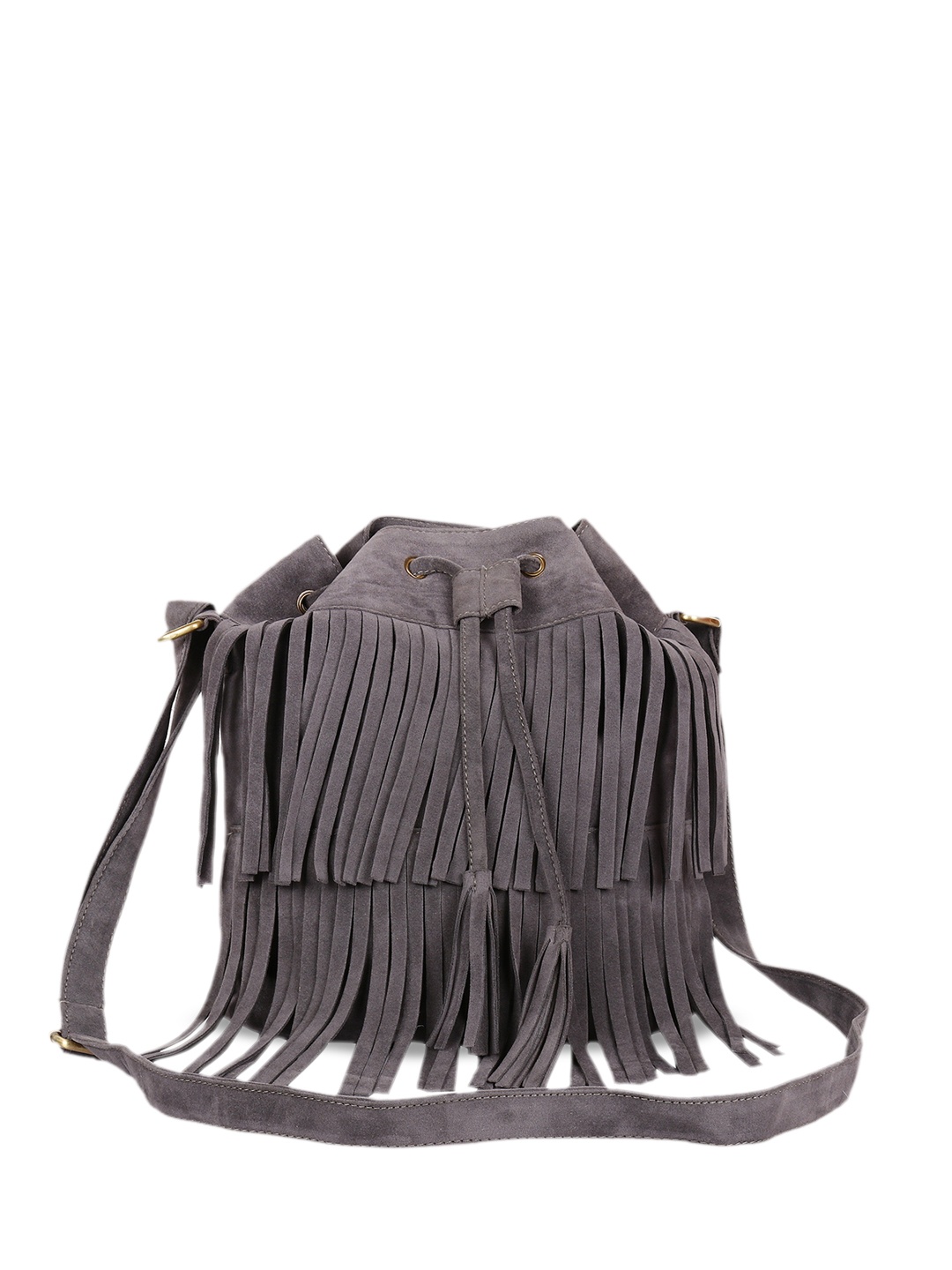 

Lychee bags Grey Solid Sling Bag