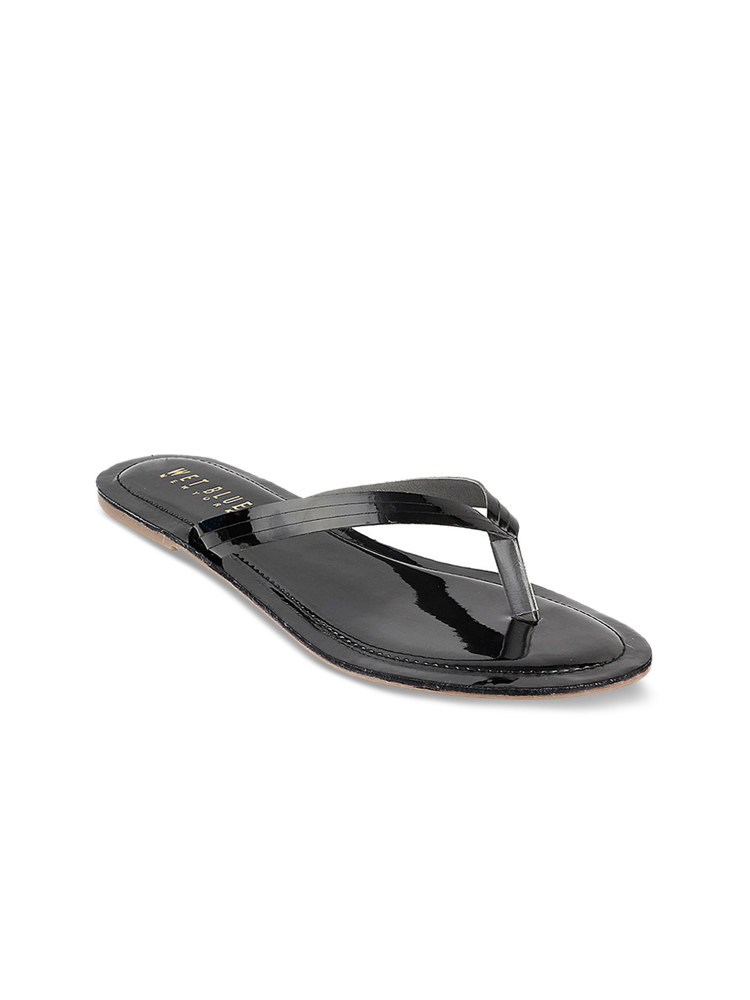 

Wet Blue Women Black Solid Open Toe Flats
