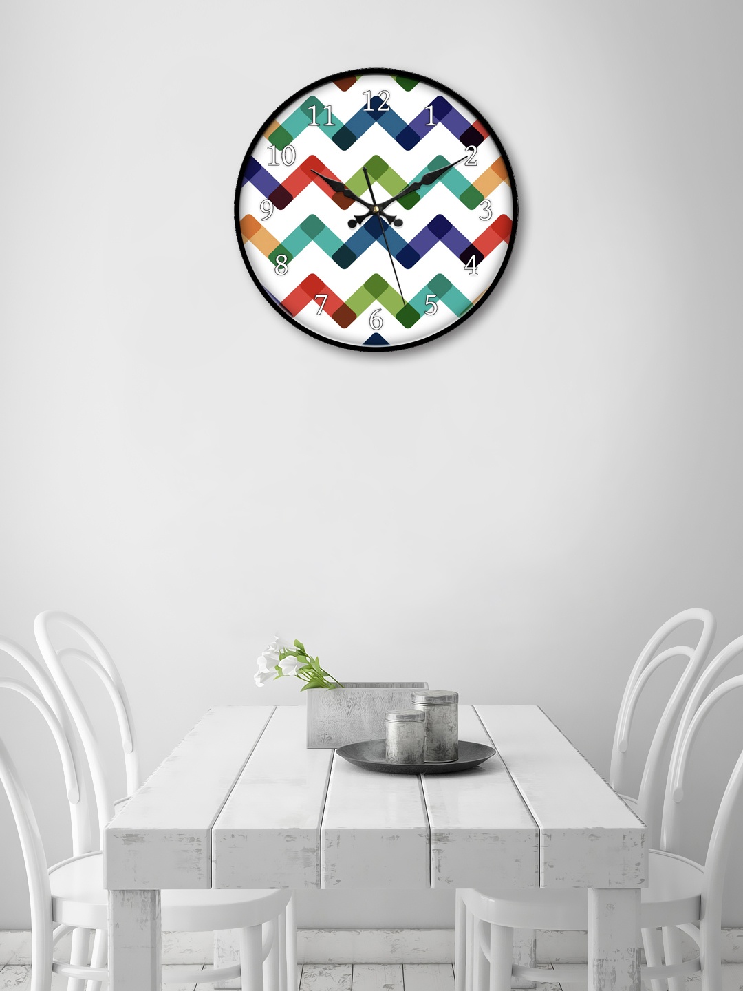 

999Store Multicoloured Round Printed Analogue Wall Clock, Multi