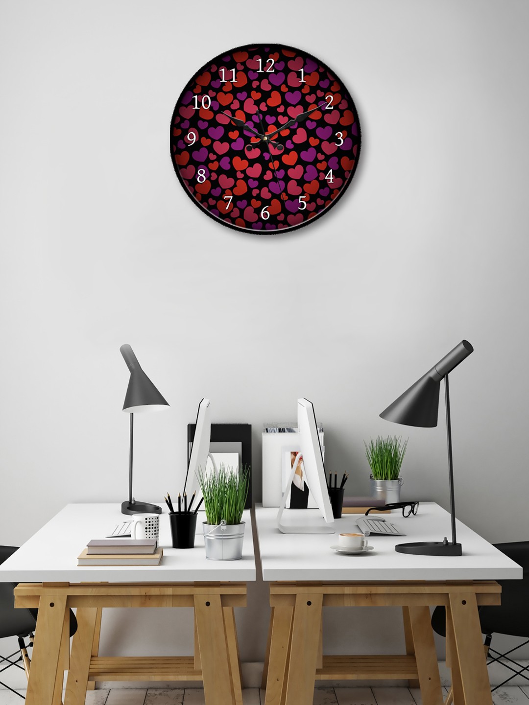 

999Store Multicoloured Round Printed 30.48 cm Analogue Wall Clock, Multi