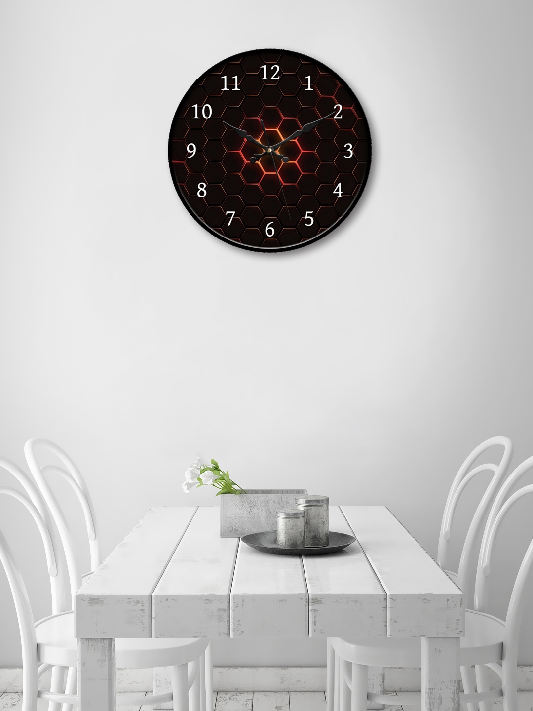 

999Store Black Round Printed Analogue Wall Clock