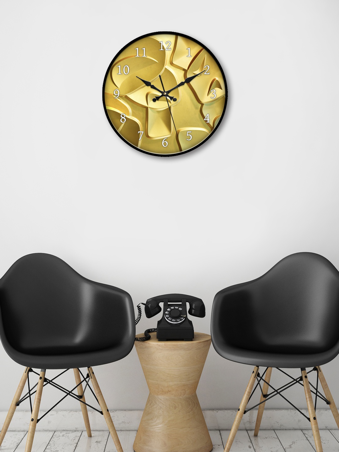 

999Store Gold-Toned Round Printed 30.48 cm Analogue Wall Clock