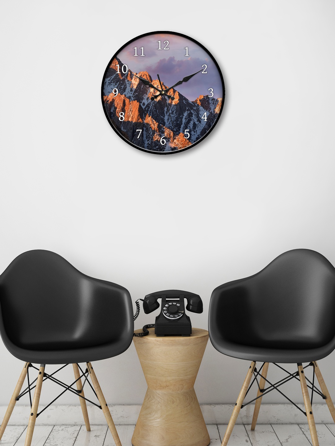 

999Store Blue Round Printed Analogue Wall Clock