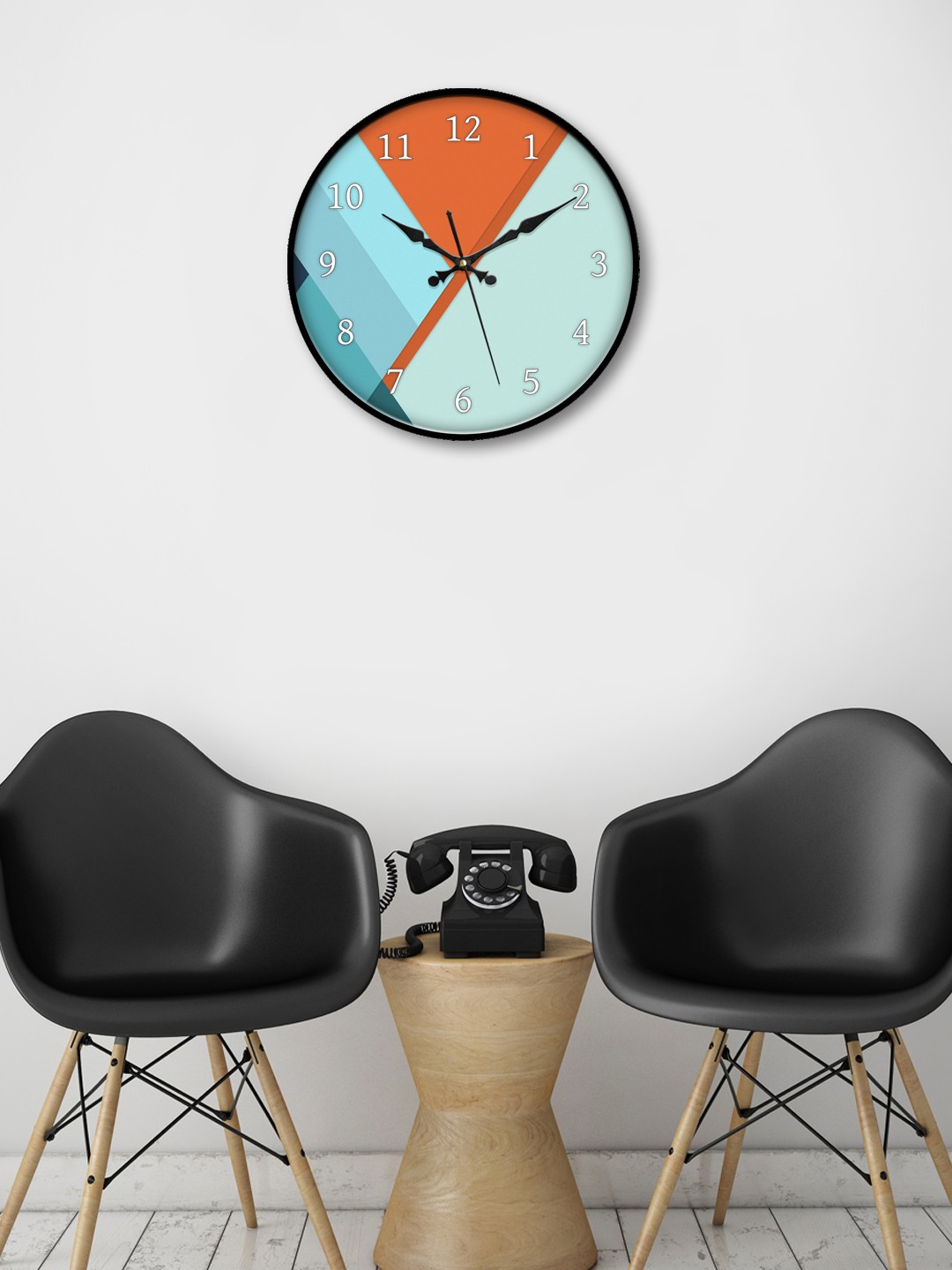 

999Store Multicoloured Round Printed Analogue Wall Clock, Multi