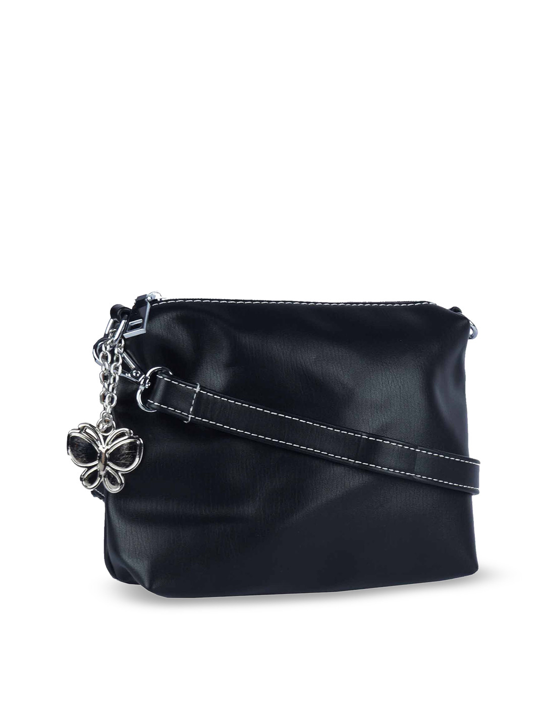 

Butterflies Black Solid Sling Bag