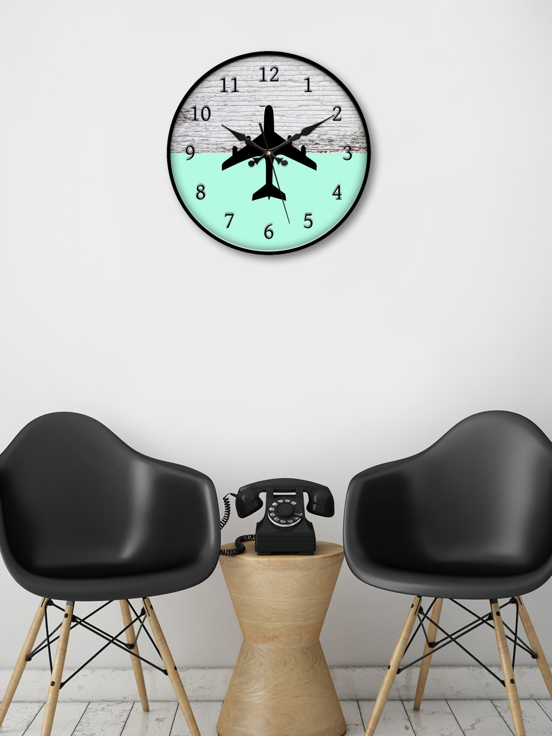 

999Store Blue Round Printed Analogue Wall Clock