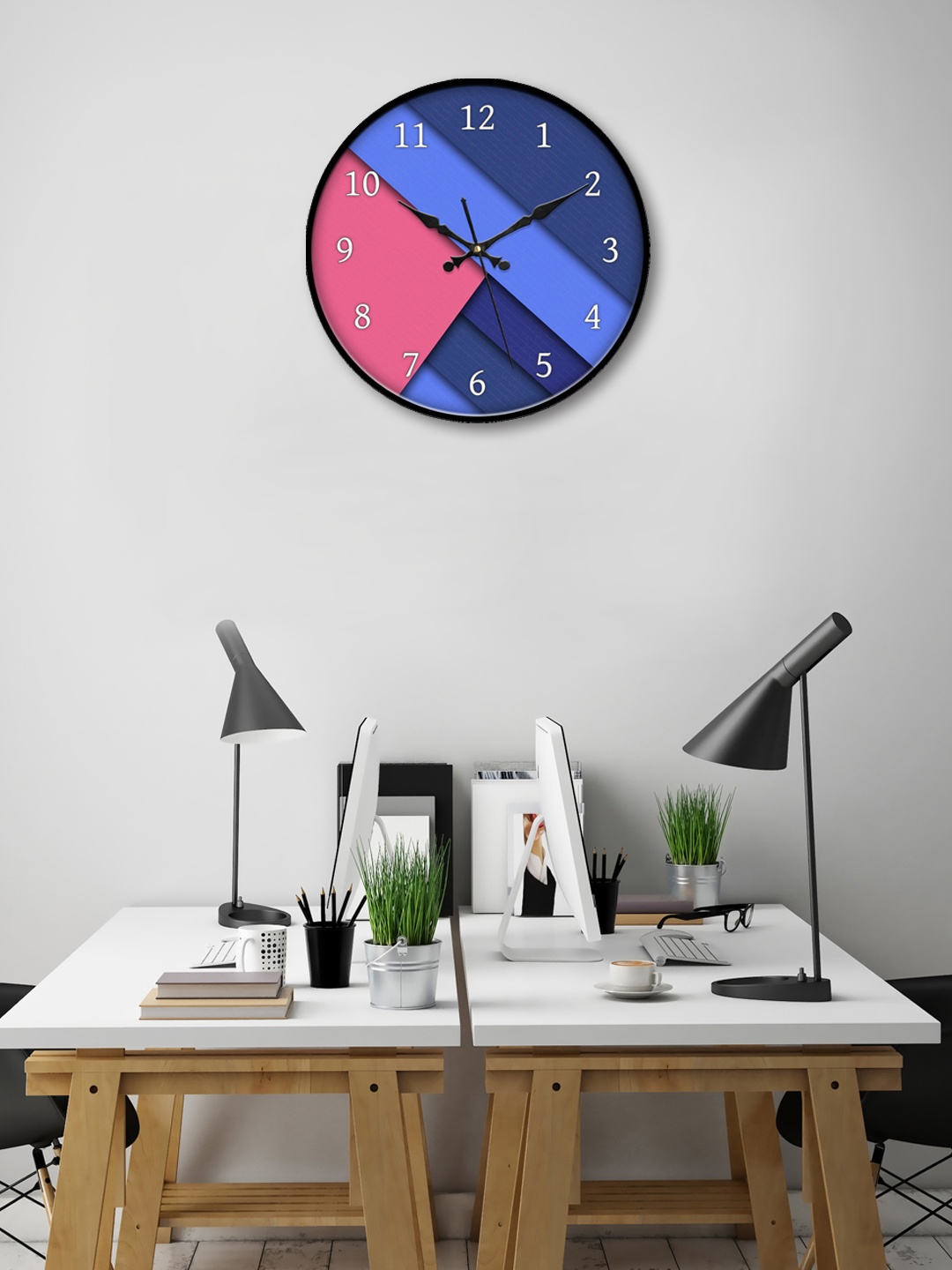 

999Store Multicoloured Round Printed Analogue Wall Clock, Multi