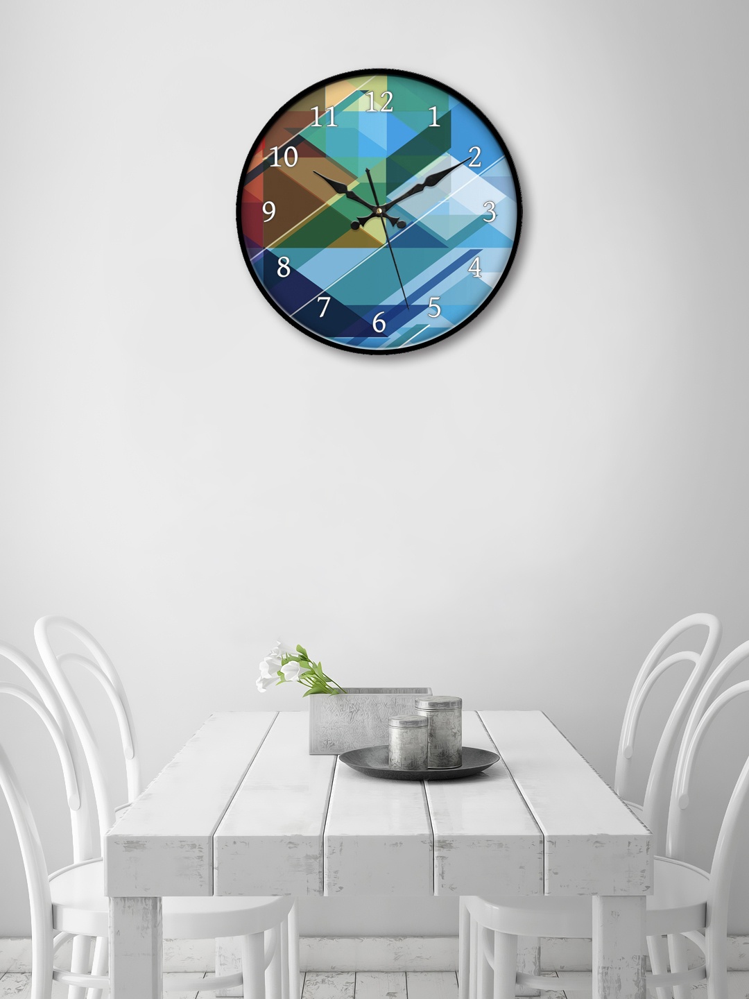 

999Store Multicoloured Round Printed Analogue Wall Clock, Multi