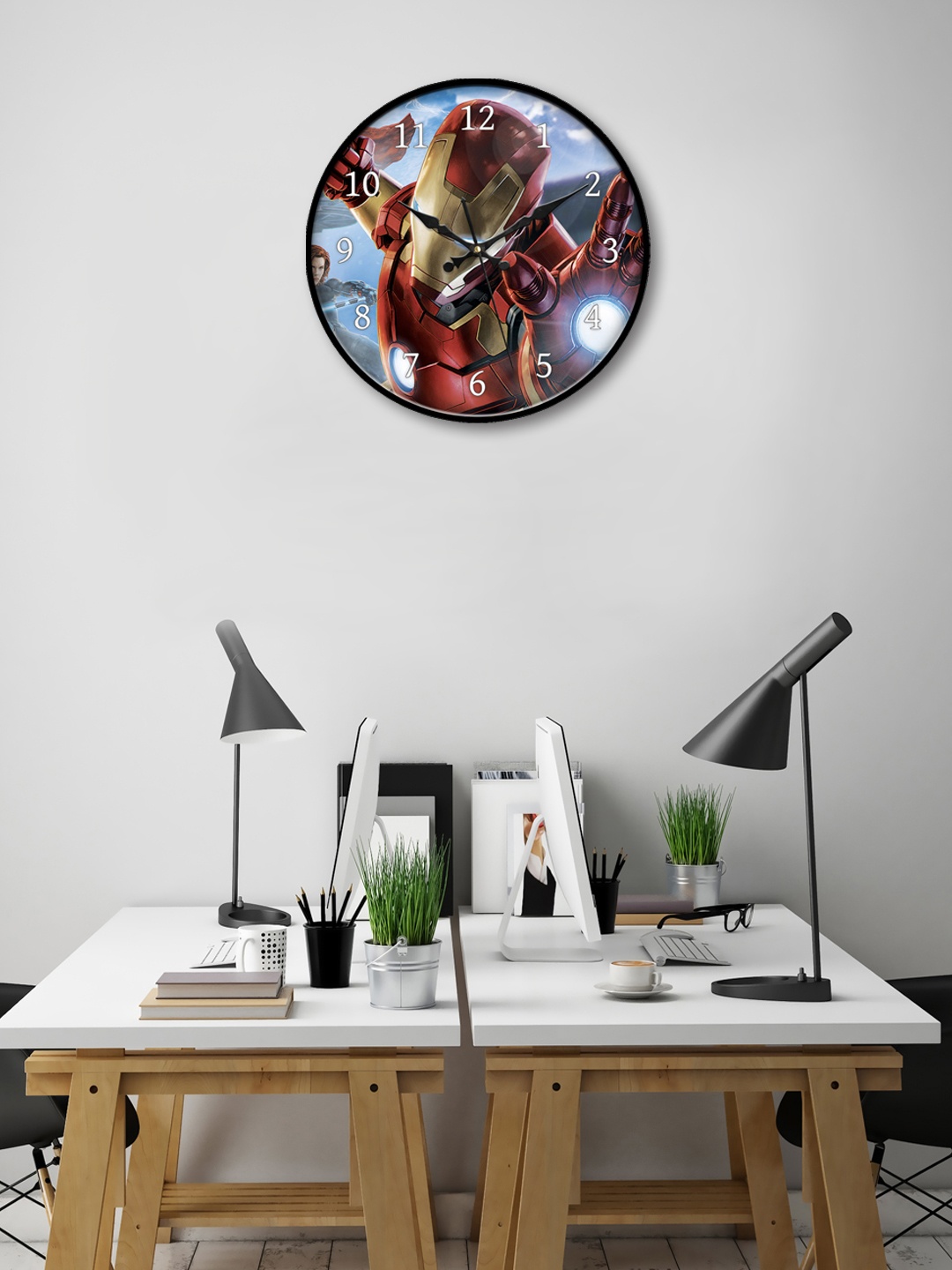 

999Store Blue Round Printed Analogue Wall Clock