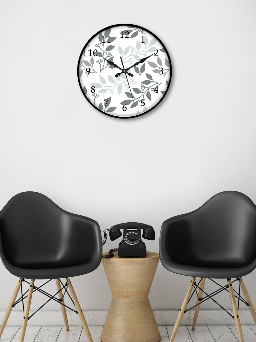 

999Store White & Grey Round Printed 30.48 cm Analogue Wall Clock