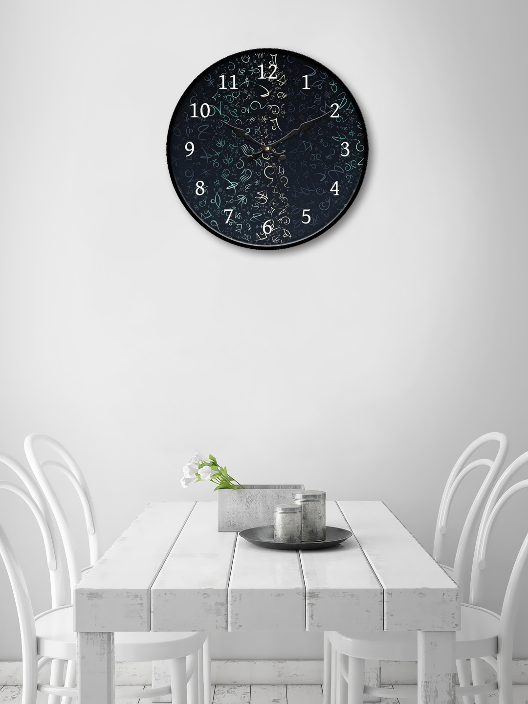 

999Store Blue Round Printed Analogue Wall Clock