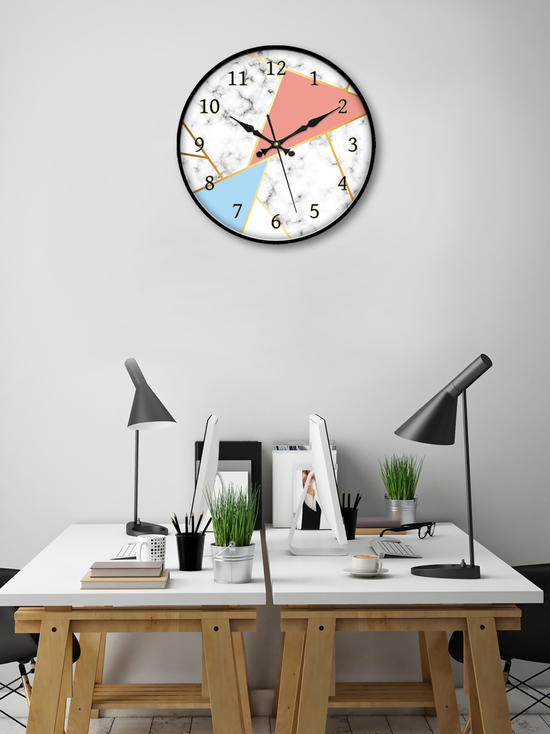 

999Store White Round Printed Analogue Wall Clock
