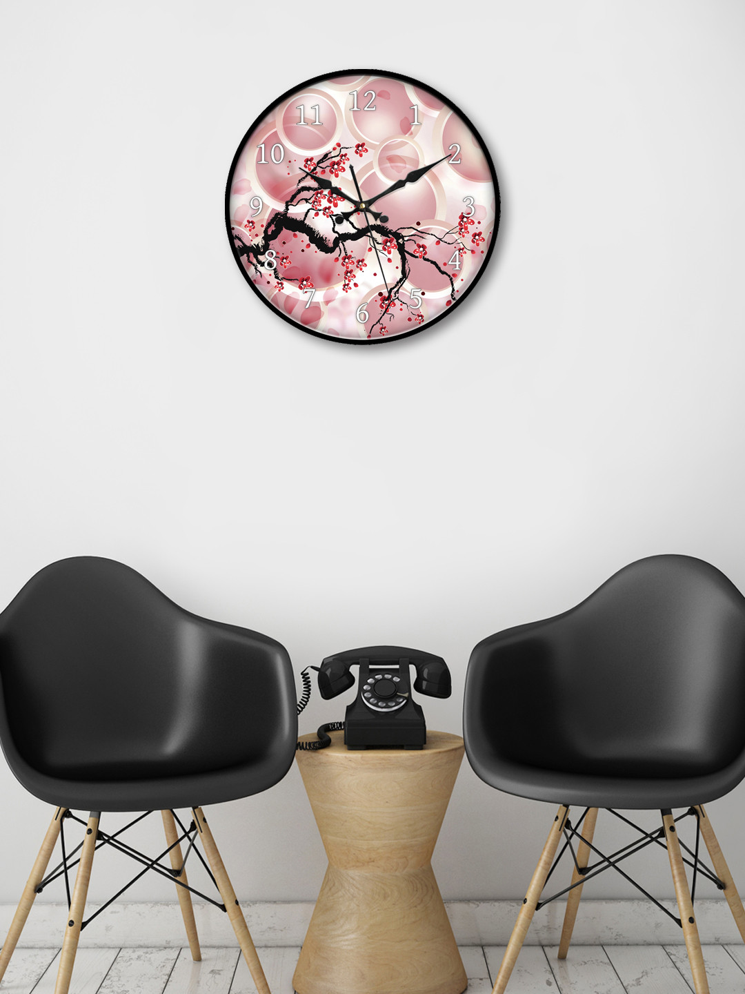 

999Store Multicoloured Round Printed 30.48 cm Analogue Wall Clock, Multi