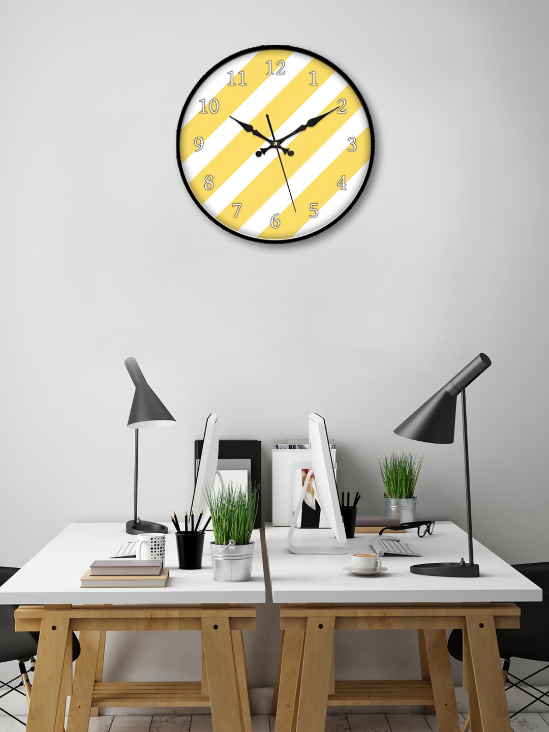 

999Store White Round Printed Analogue Wall Clock