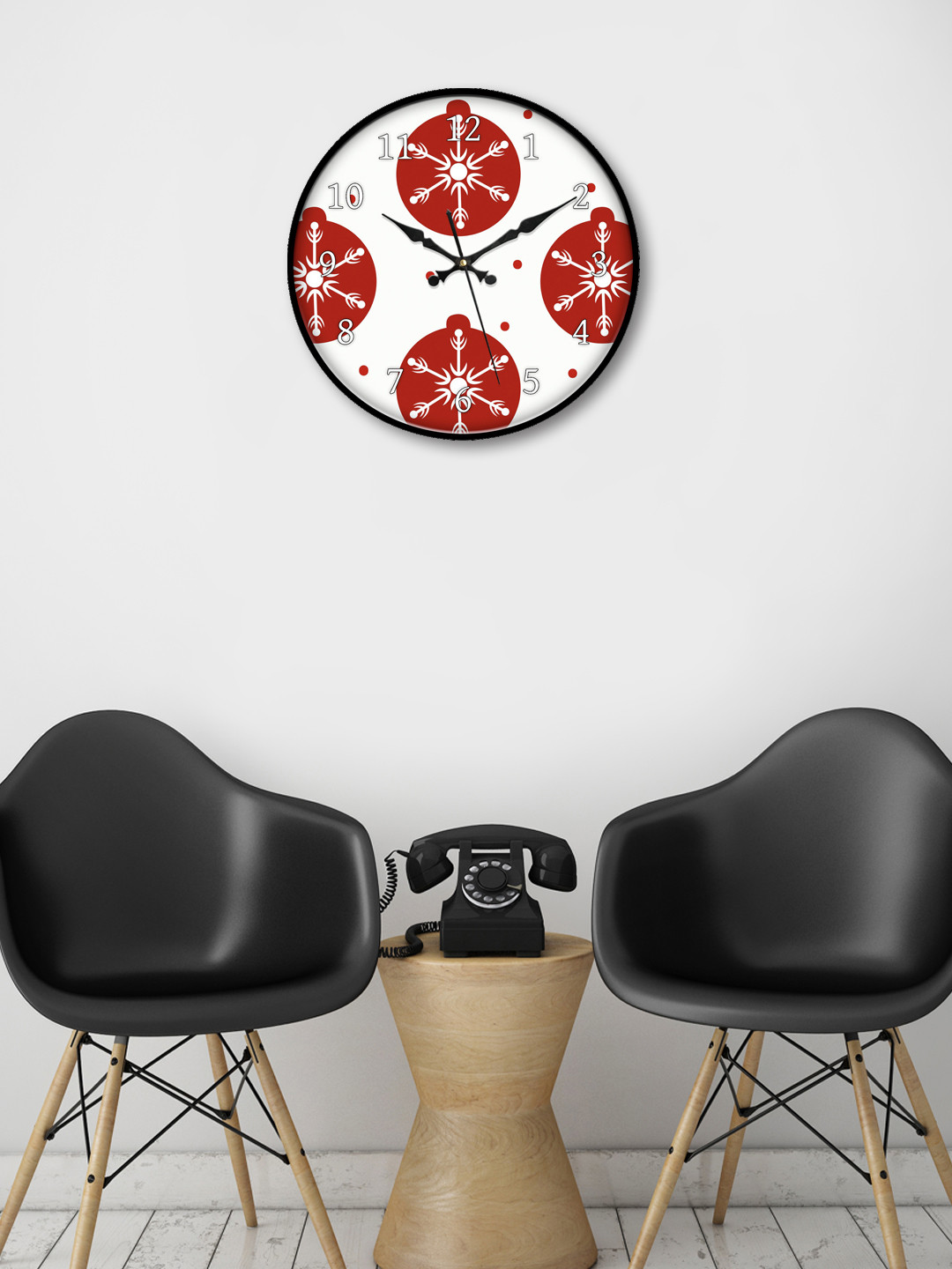 

999Store White Round Printed Analogue Wall Clock