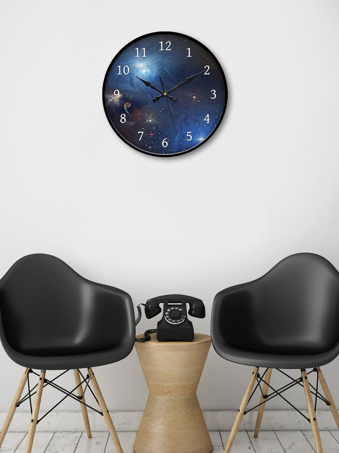 

999Store Blue Round Printed Analogue Wall Clock