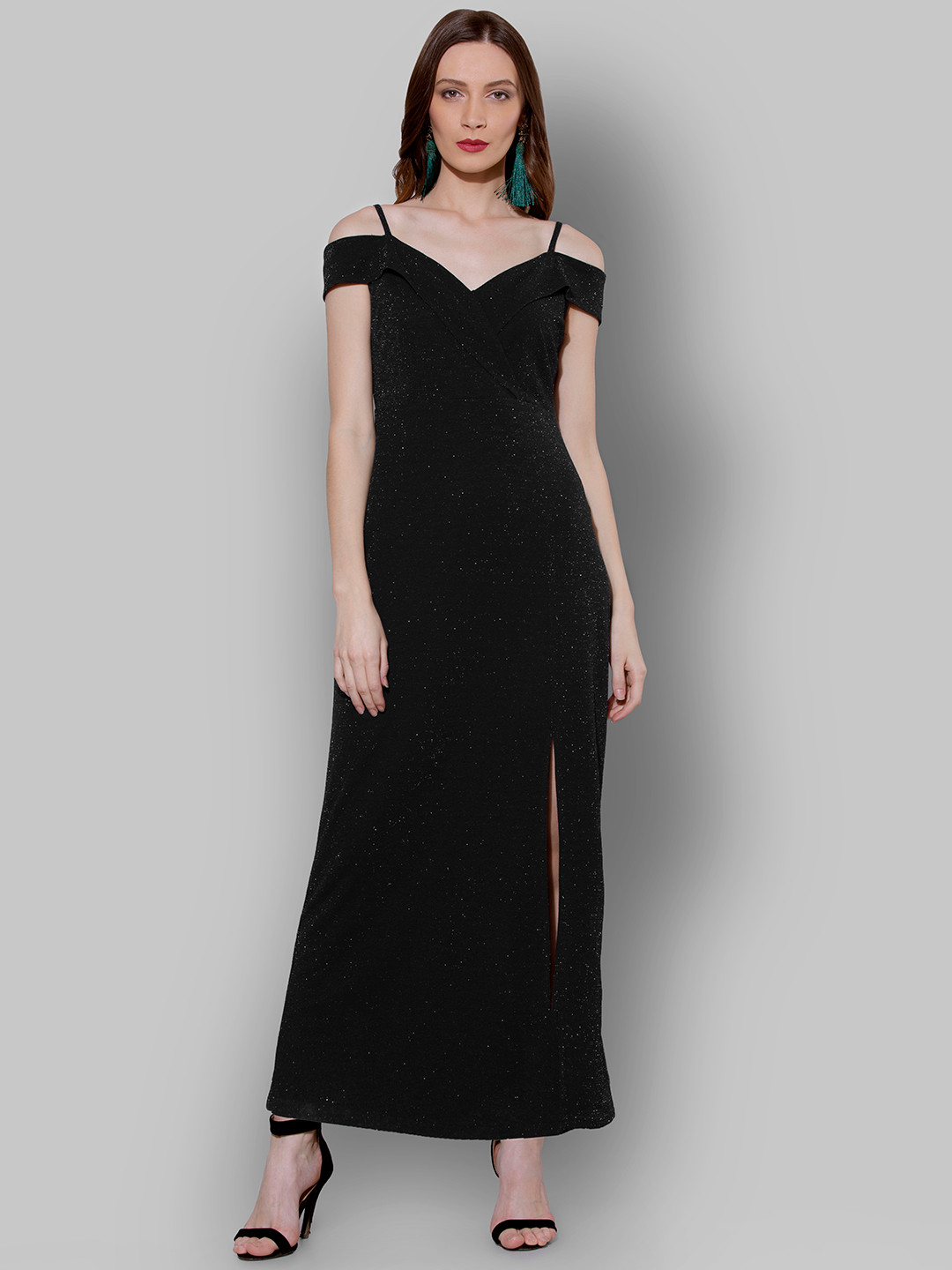 

FabAlley Women Black Solid Maxi Dress