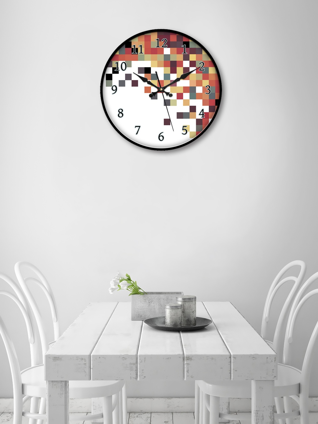 

999Store Multicoloured Round Printed Analogue Wall Clock, Multi