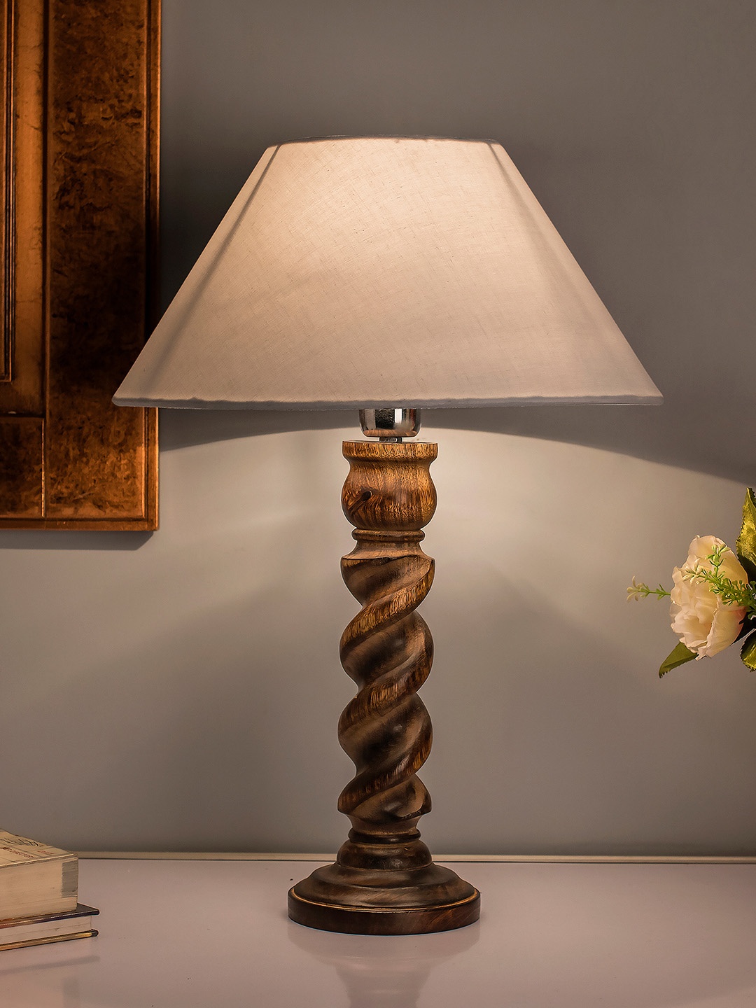 

Homesake White Solid Handcrafted Table Lamp with Shade