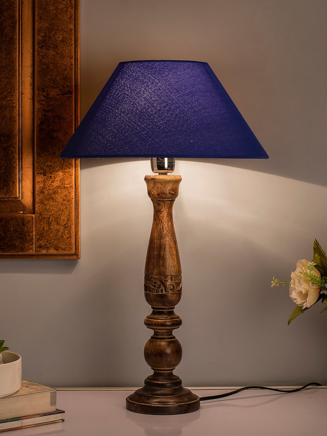 

Homesake Black Solid Handcrafted Bedside Standard Table Lamp with Shade