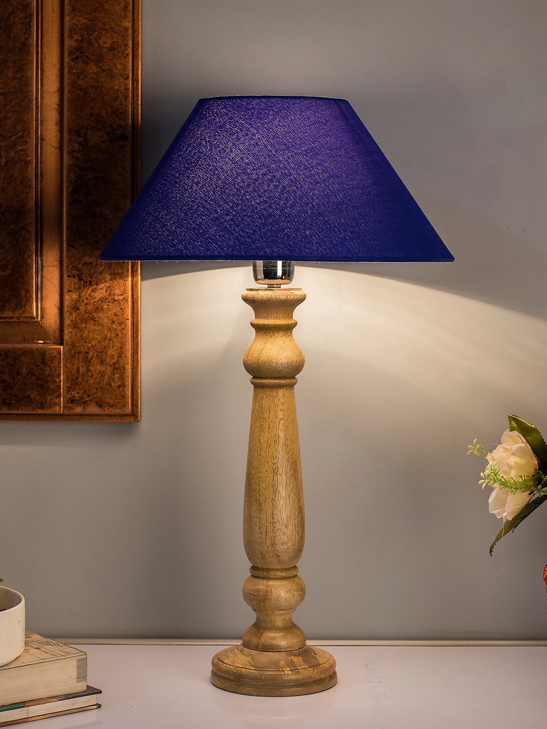 

Homesake Brown Solid Handcrafted Bedside Standard Table Lamp with Shade