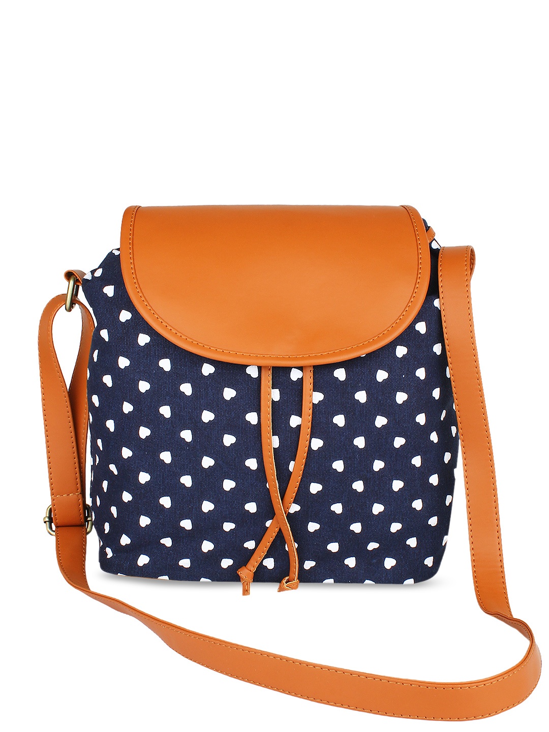 

Lychee bags Blue & Tan Printed Sling Bag