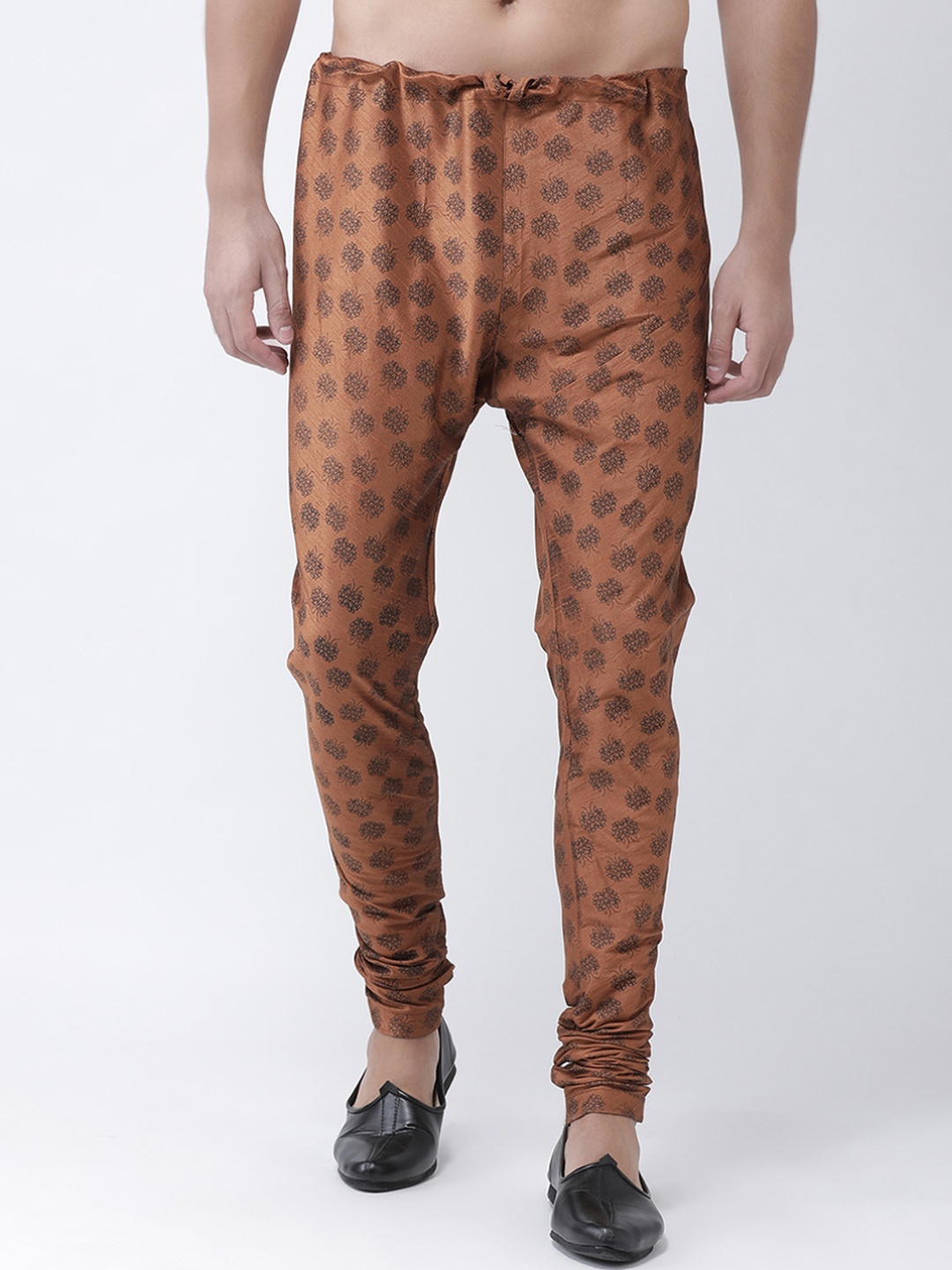 

DEYANN Men Copper-Toned Printed Silk Pyjamas