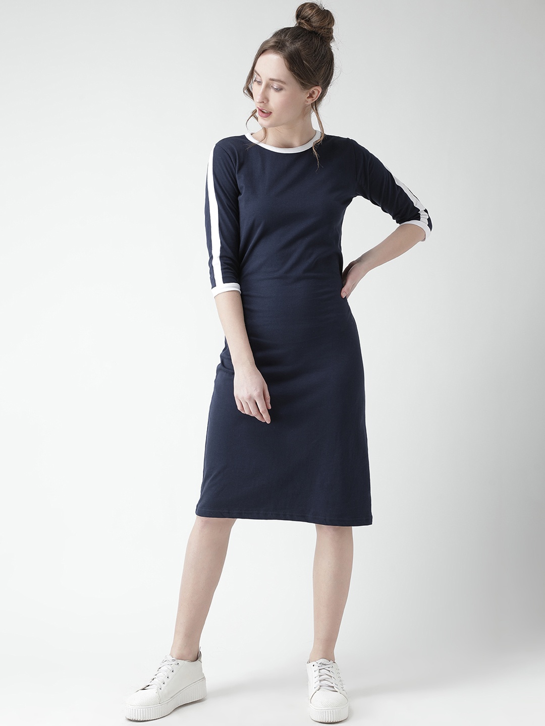 

The Dry State Women Blue Solid T-shirt Dress