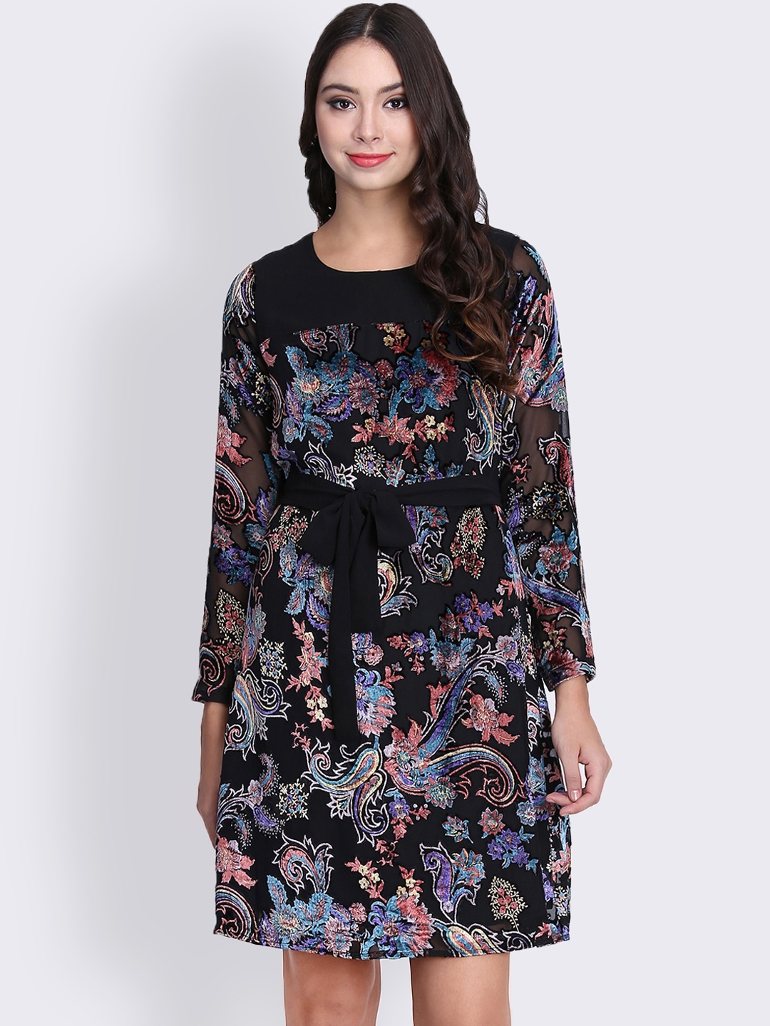 

NIZA Women Black Printed Sheath Dress