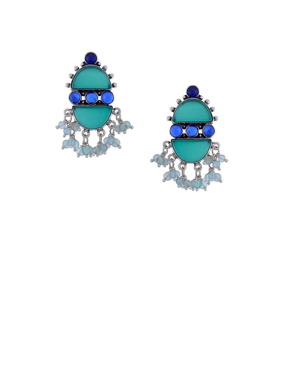

Silvermerc Designs Silver-Plated Blue Classic Drop Earrings