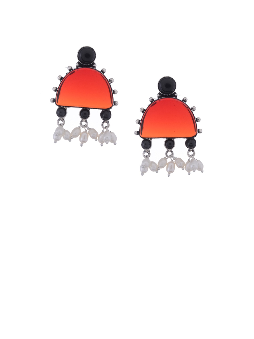 

Silvermerc Designs Silver-Plated & Red Classic Studs