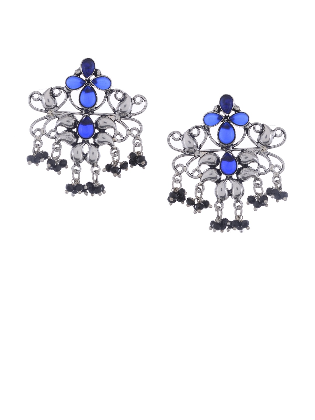 

Silvermerc Designs Silver-Plated Blue Classic Drop Earrings
