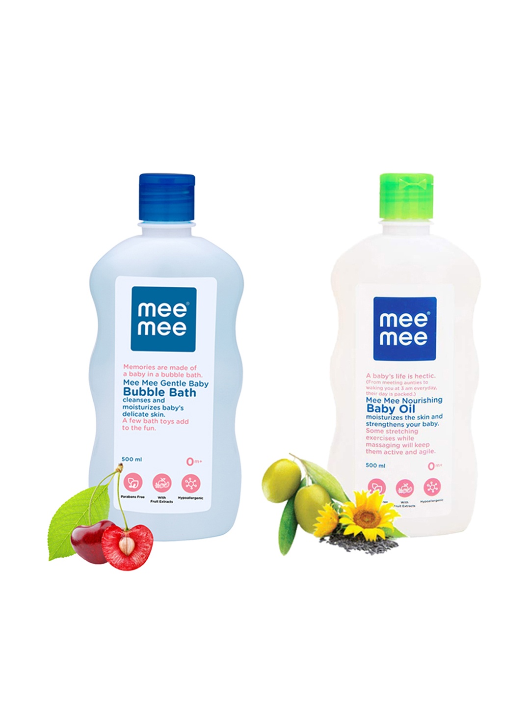 

MeeMee Pack of Gentle Baby Bubble Bath & Baby Oil, White