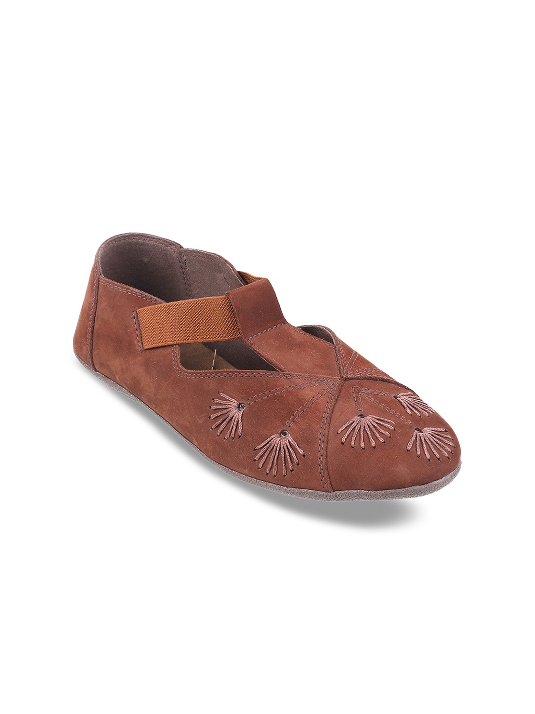 

Metro Women Brown Woven Design Synthetic Flat Shoes