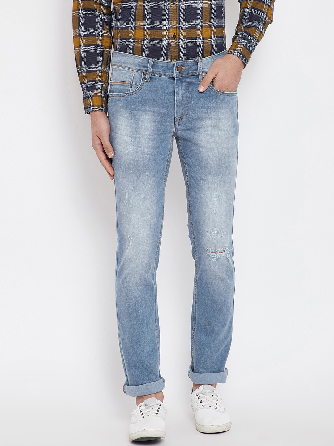 

Canary London Men Blue Slim Fit Mid-Rise Mildly Distressed Stretchable Jeans