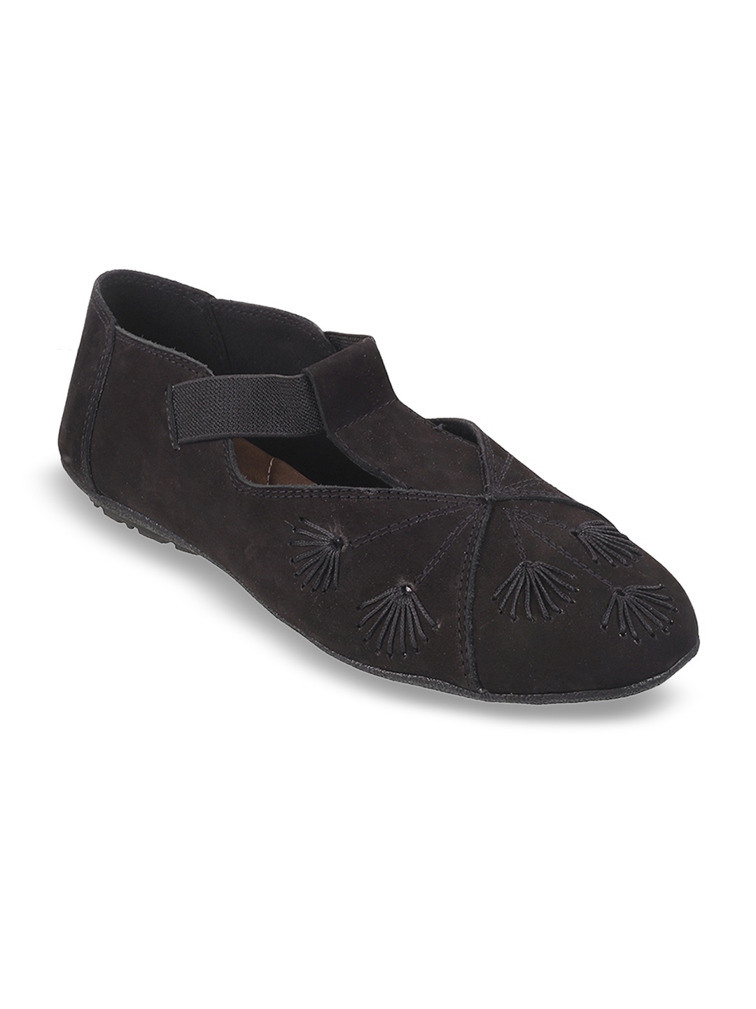 

Metro Women Black Woven Design Synthetic Ballerinas