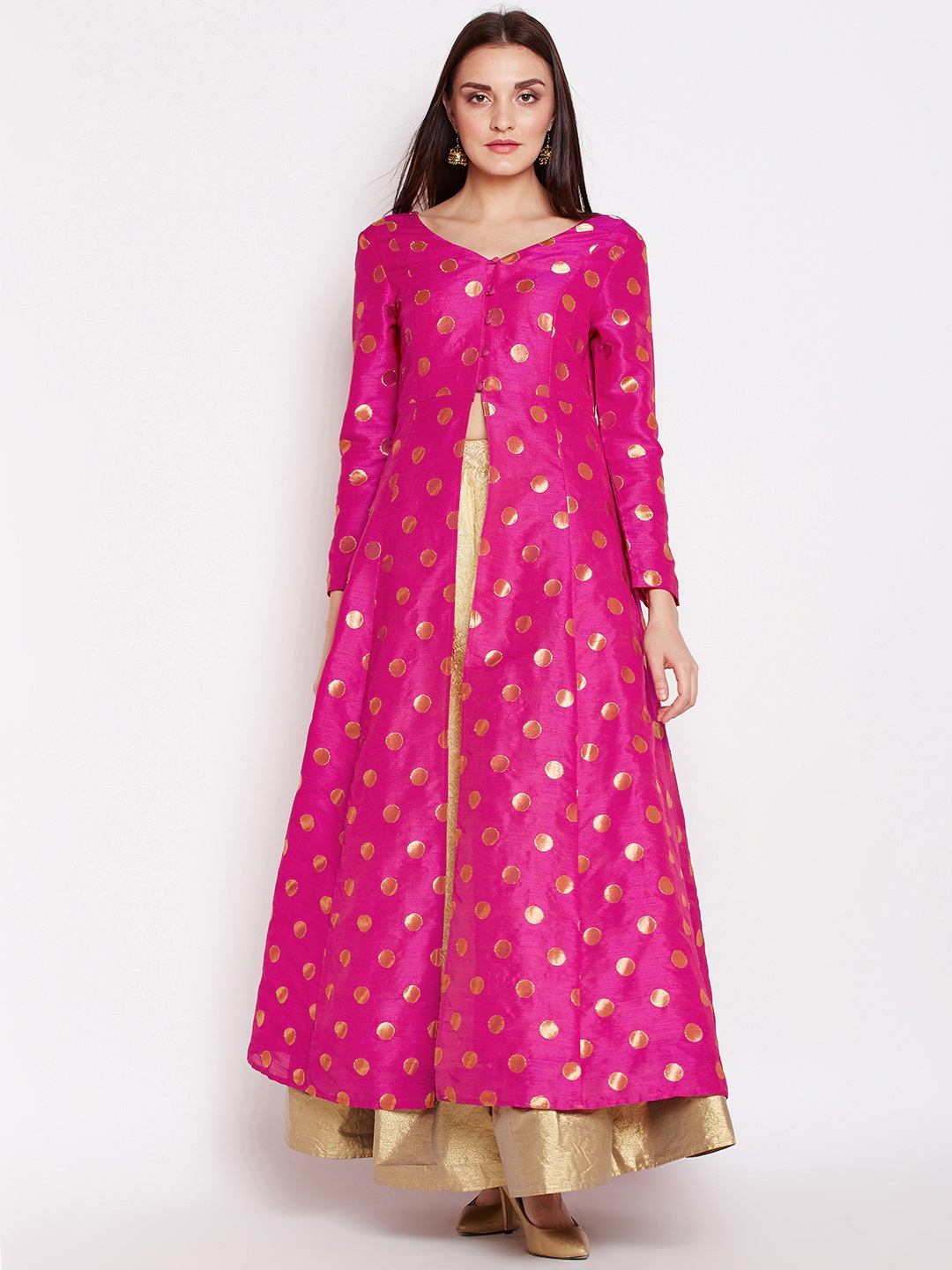 

Be Indi Women Pink Solid A-Line Dress