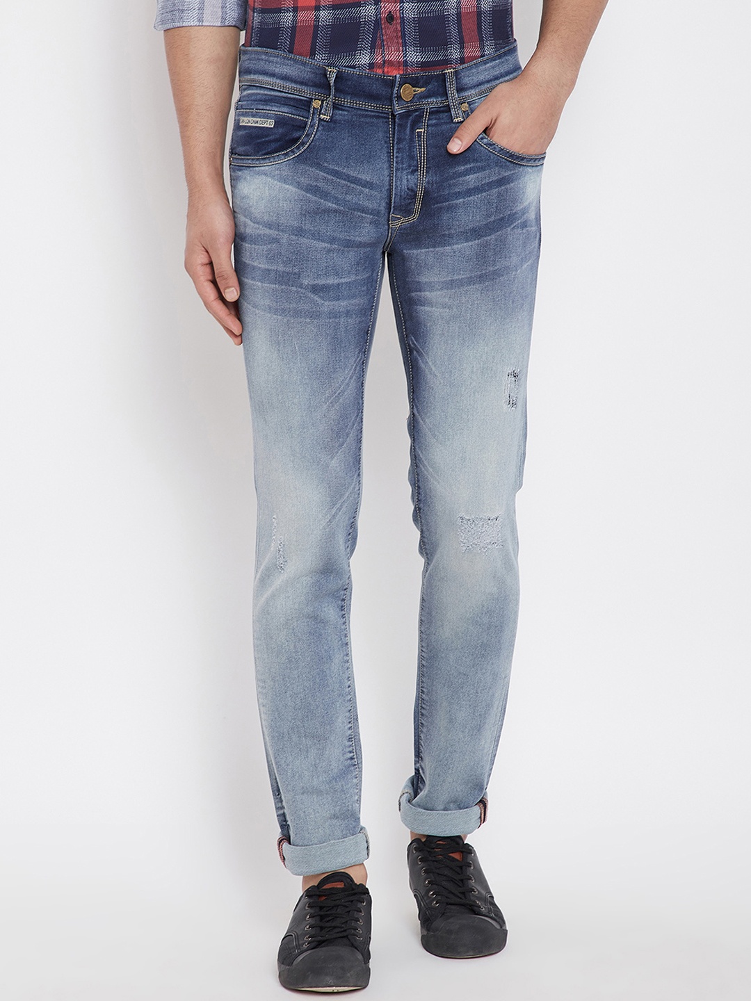 

Canary London Men Blue Skinny Fit Mid-Rise Low Distress Stretchable Jeans