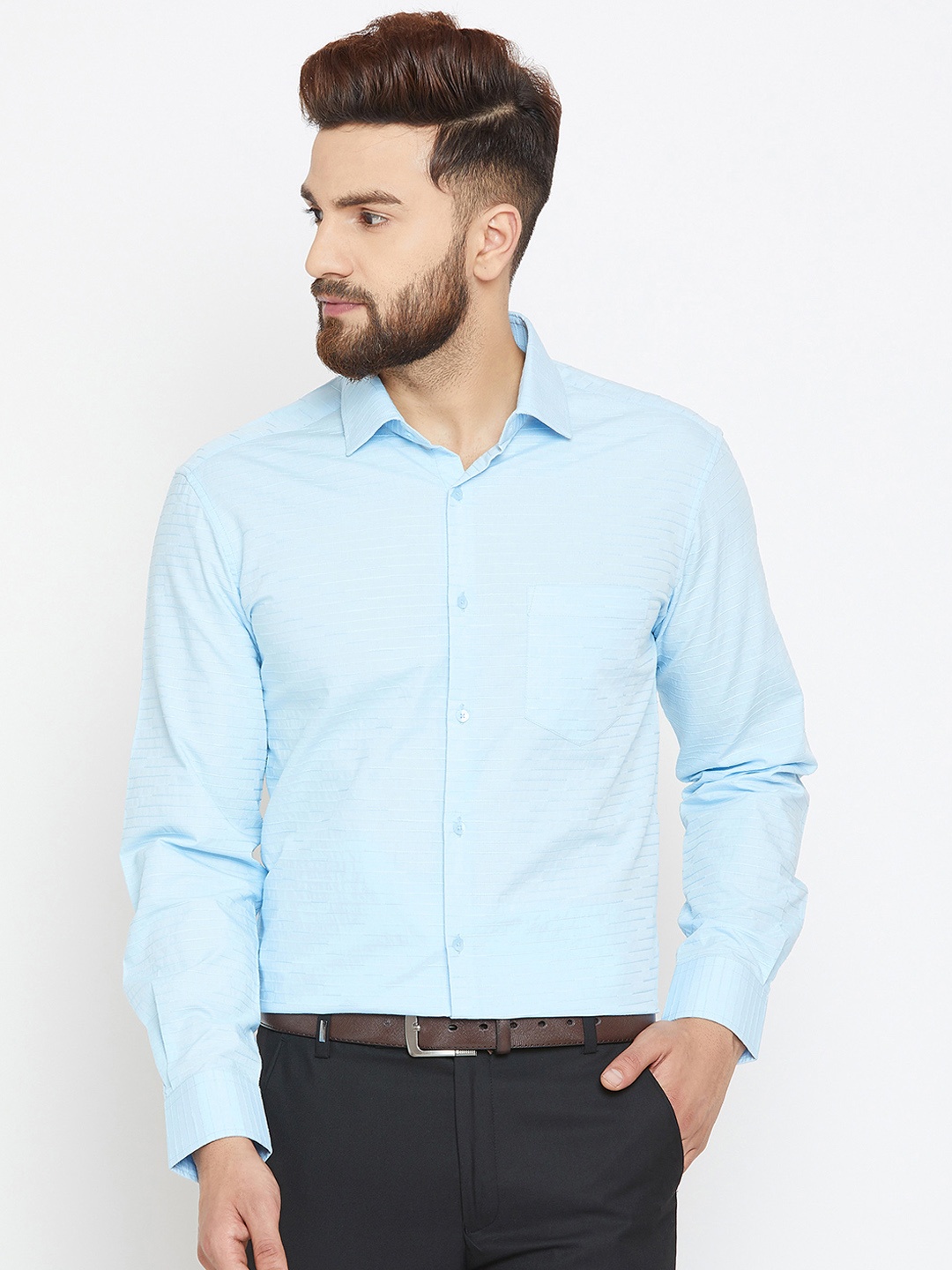 

Canary London Men Blue Smart Slim Fit Solid Formal Shirt