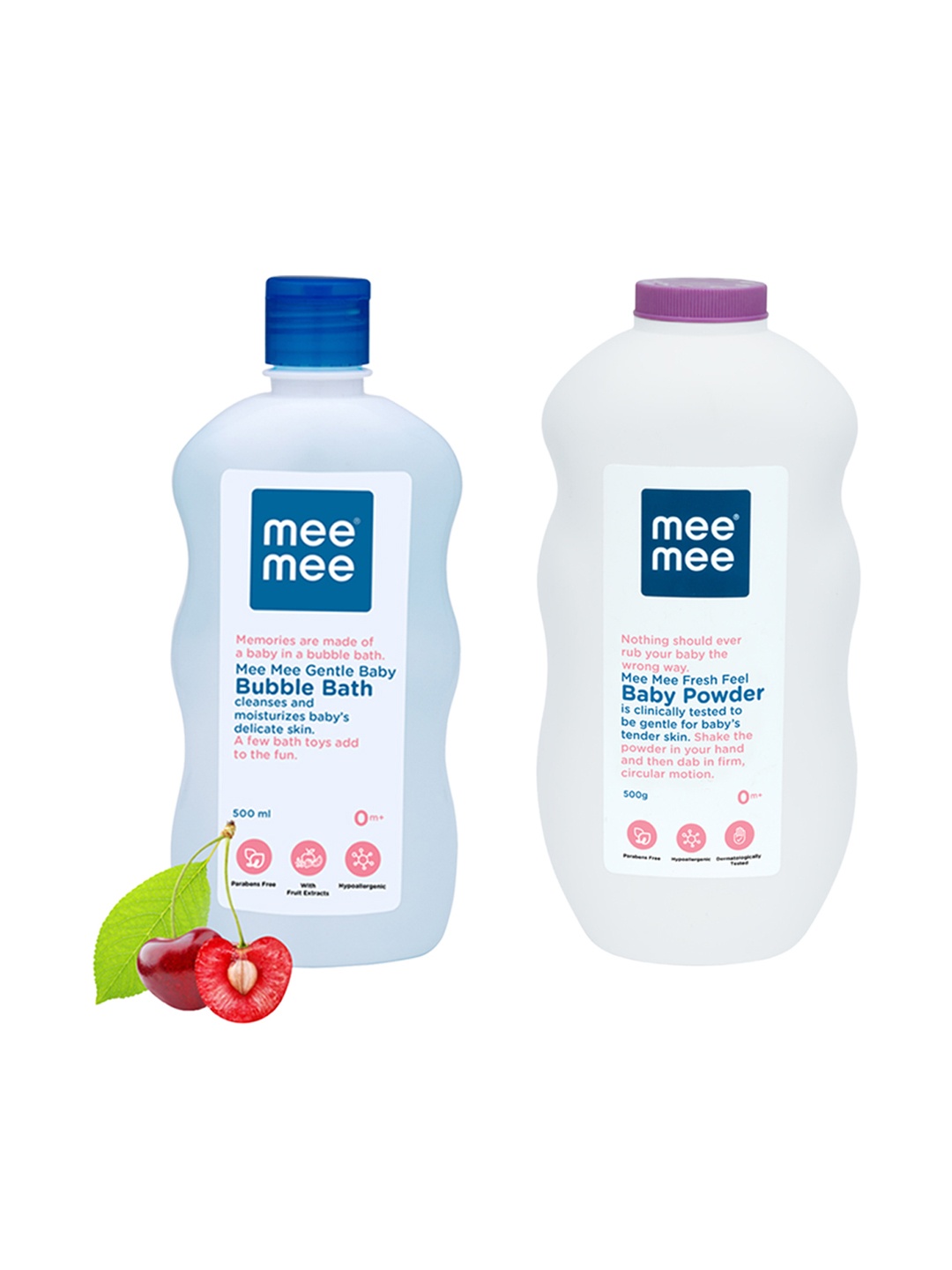 

MeeMee Pack of Gentle Baby Bubble Bath & Fresh Feel Baby Powder, White