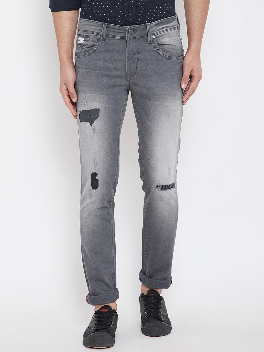 

Canary London Men Grey Skinny Fit Mid-Rise Mildly Distressed Stretchable Jeans