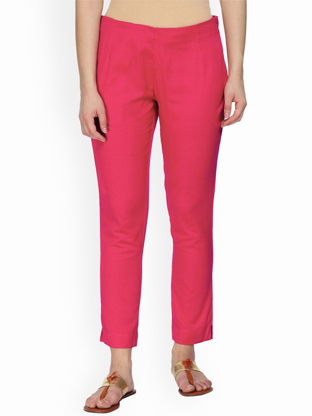 

Alena Women Pink Regular Fit Solid Cigarette Trousers
