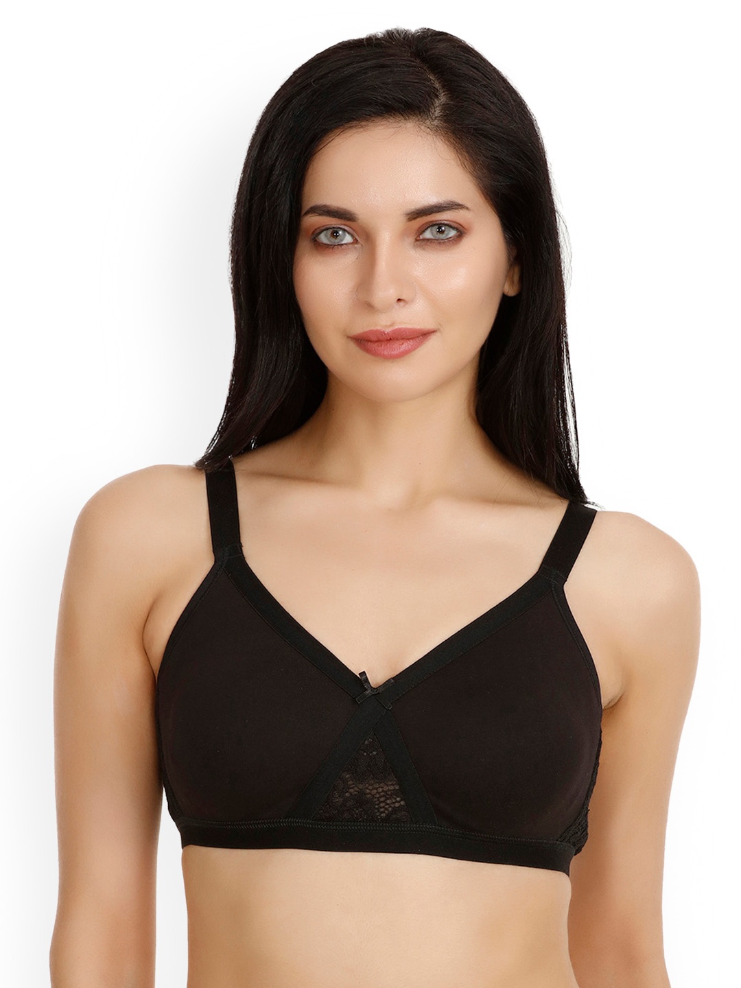 

Zivame Black Solid Non-Wired Non Padded Everyday Bra ZI010110M70