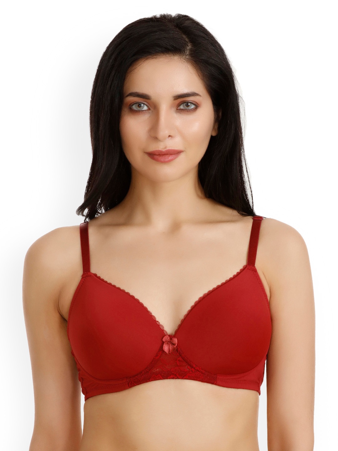 

Zivame Maroon Solid Underwired Lightly Padded T-shirt Bra ZI1025FASHZS