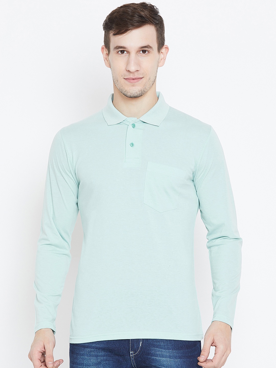 

Camey Men Green Solid Polo Collar T-shirt