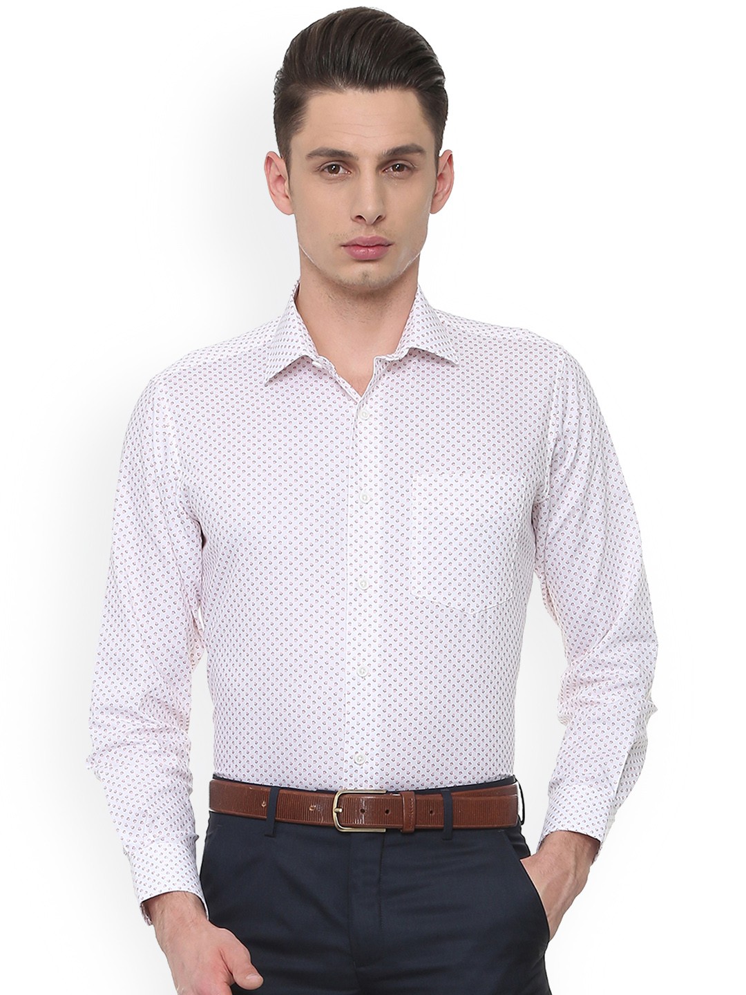 

Van Heusen Men White Regular Fit Printed Formal Shirt