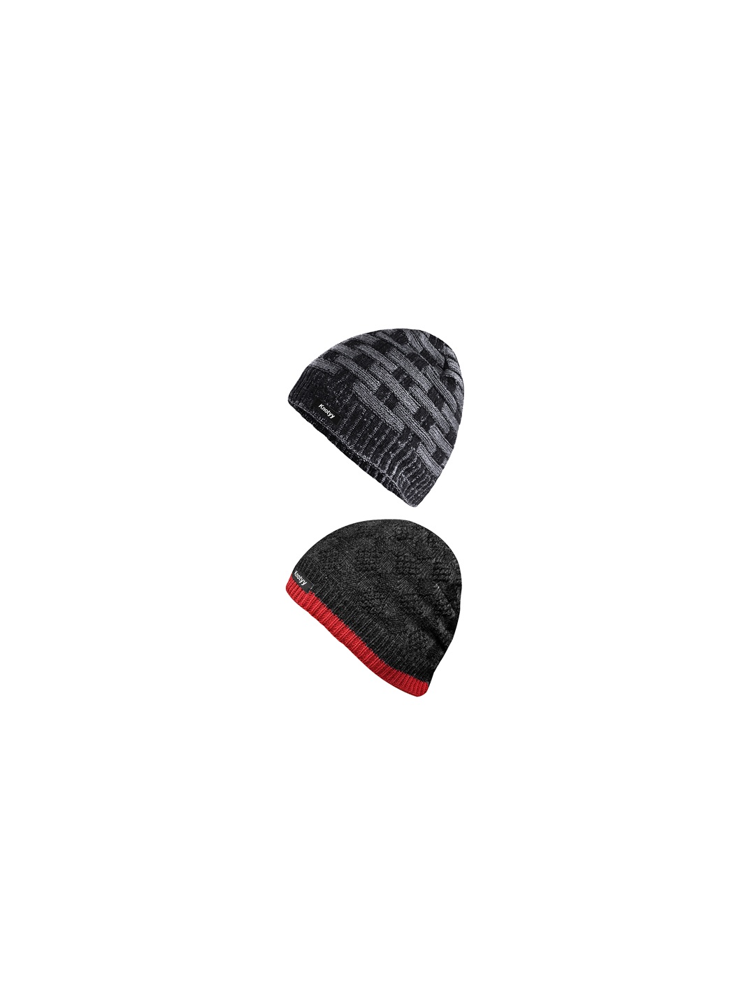 

Knotyy Men Multicoloured Self Design Beanie, Multi