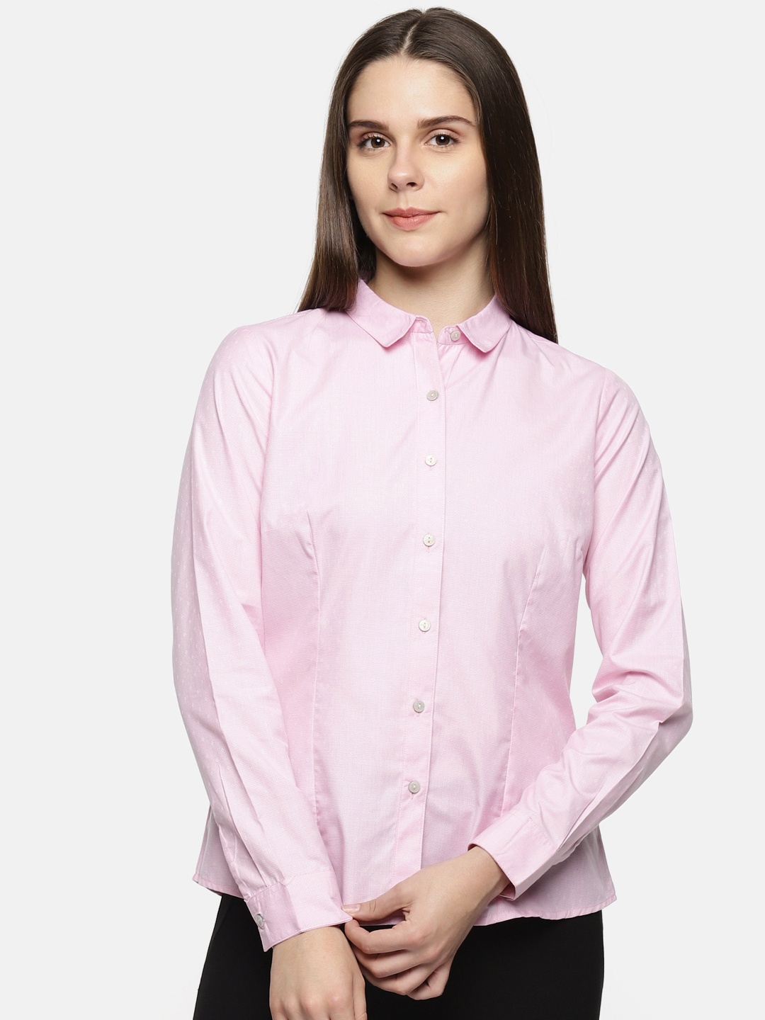 

Annabelle by Pantaloons Women Pink Regular Fit Solid Formal Shirt