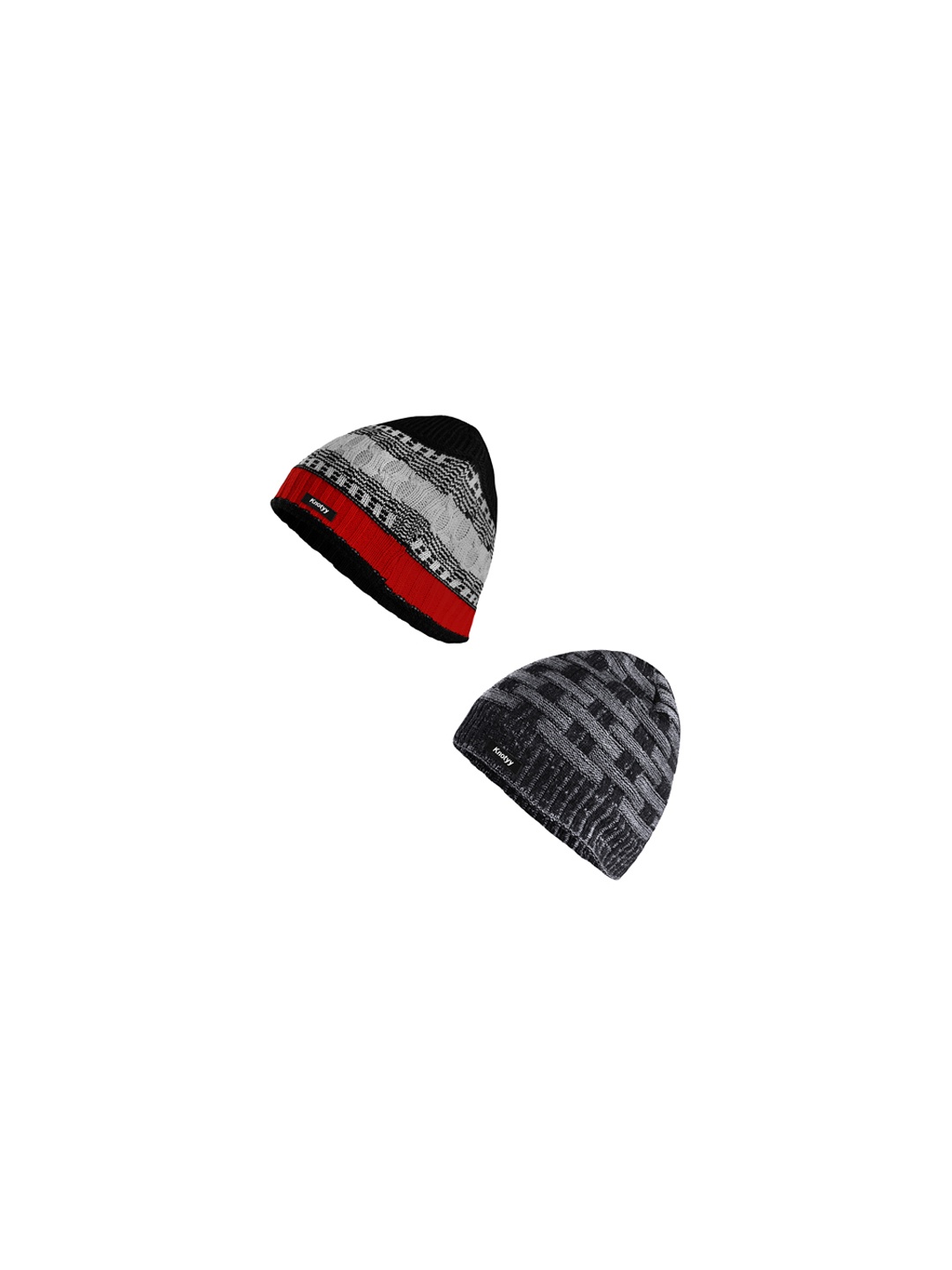 

Knotyy Men Multicoloured Self Design Beanie, Multi