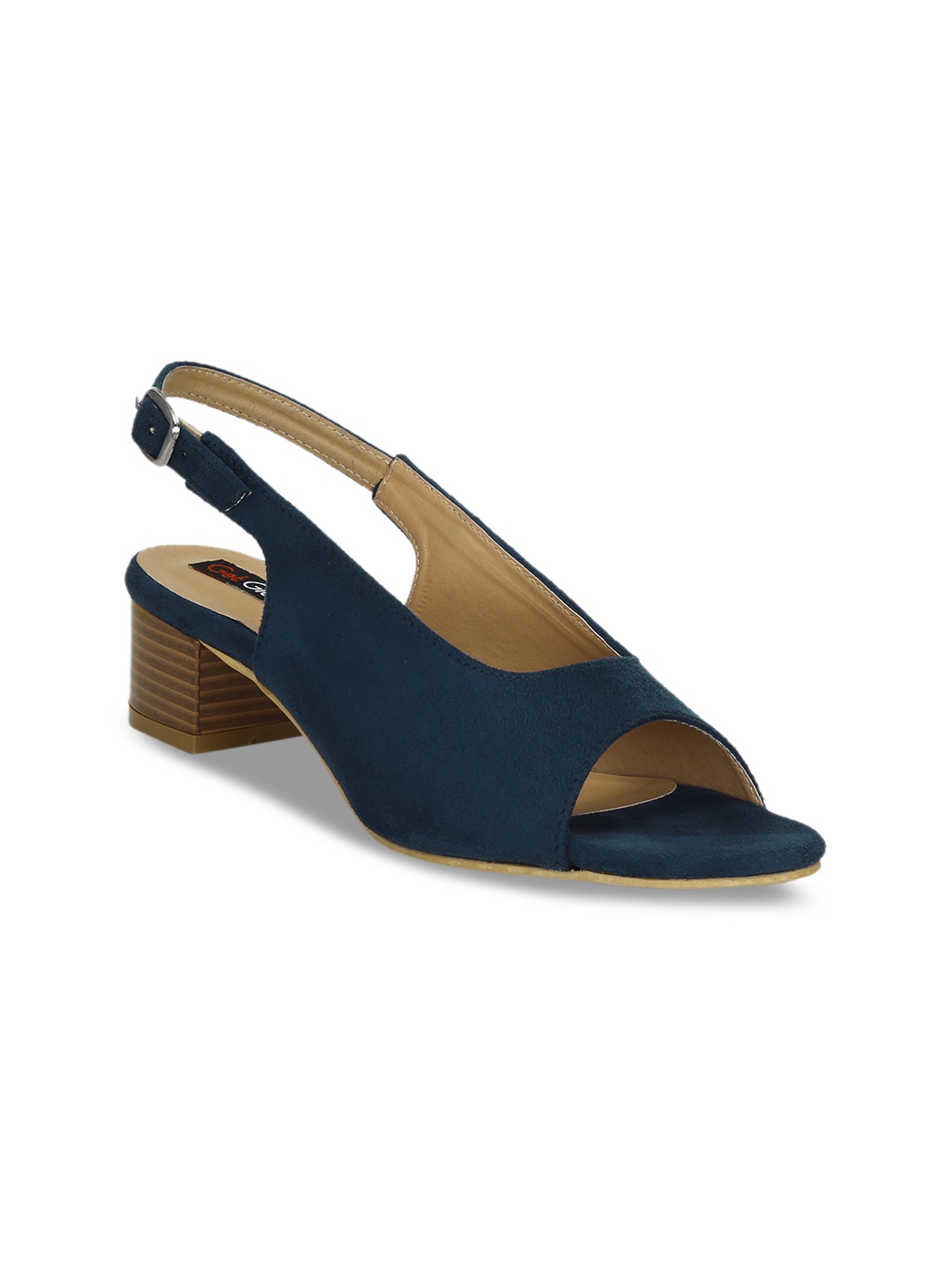 

Get Glamr Women Navy Blue Solid Peep Toes